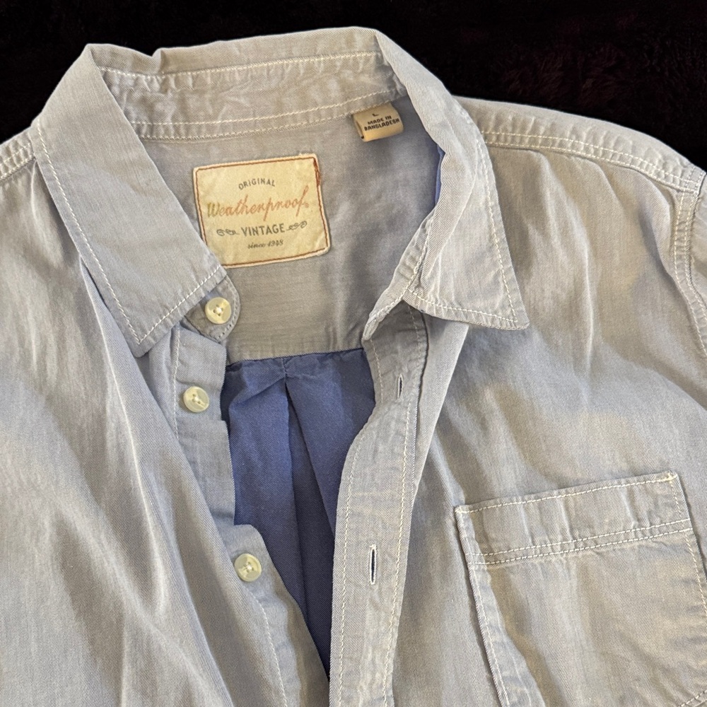 Weatherproof Vintage Light Blue Men's Casual Shirt